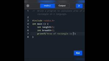 Write a program to calculate area of a rectangle in c language using hard coded inputs.