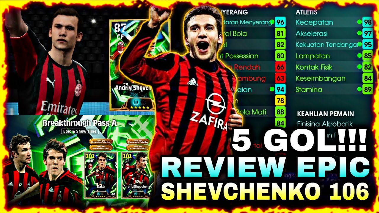 5 GOL PERMATCH ❗ REVIEW EPIC BOOSTER SHEVCHENKO 106 TERBAIK DIPUSH DIVISI EFOOTBALL MOBILE 2026