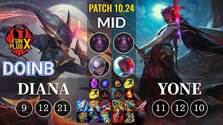 FPX Doinb Diana vs Yone Mid - KR Patch 10.24