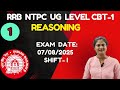 RRB NTPC 2025 CBT-1 07 Aug Shift 1 | NTPC UG Level Reasoning PYQ in Bengali by CSN Study