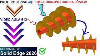 LESSON 612 - Conical Screw Conveyor with Surfaces in Solid Edge 2026