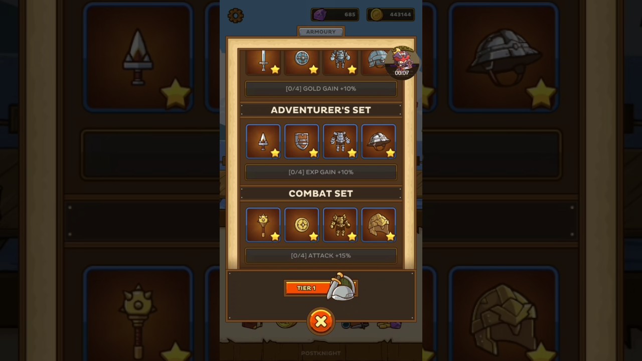 Postknight mini guide - Tier sets and their Bonuses: Tier 1