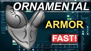 ZBrush - Design ORNAMENTAL Armor (In 2 Minutes!!)