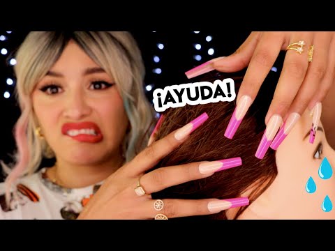 Te PEINA 💵 LA ESTILISTA ANTIPÁTICA 🤡 (Con UÑAS EXTRA LARGAS) 🤣 I Ges ASMR
