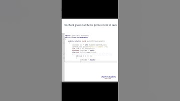 To check the given number is prime or not in java
