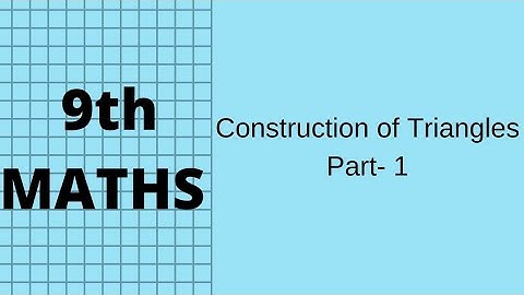 Construction of Triangle -1 | Base, adjacent angle, and diff. between sides given | #9thMaths Part2