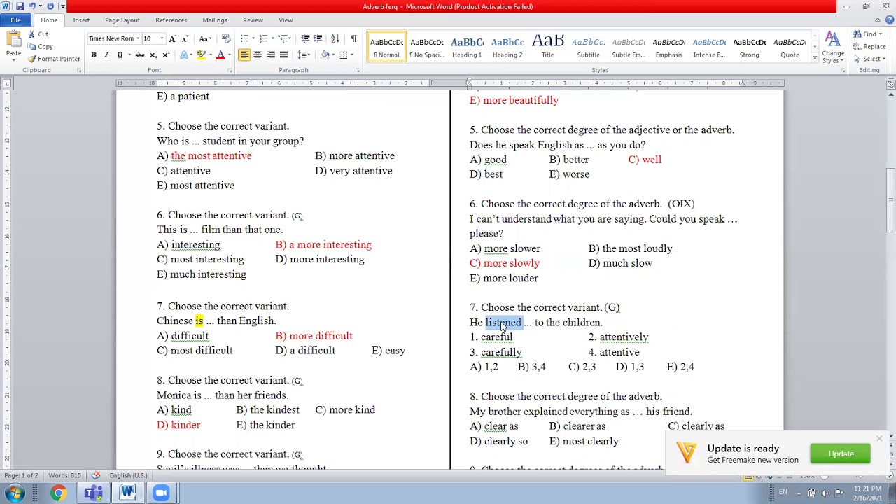 Adjective or Adverb / Sifət yoxsa Zərf (İngilis dili buraxılış imtahanı hazırlıq)