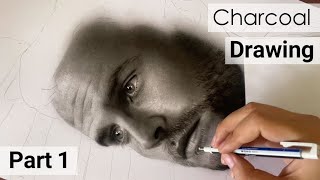 Drawing Time-lapse of Iain De Caestecker's Portrait - Charcoal Drawing Part 1