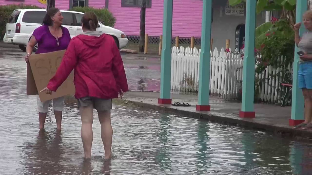 Tropical Storm Colin storm surge, flooding Cedar Key, Florida 6/6/16