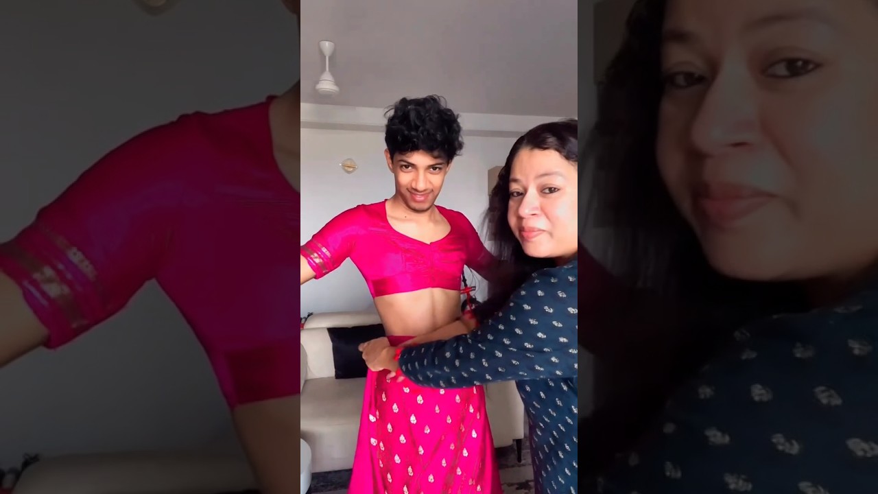 लड़के ने पहनी साड़ी 🙄😍😍💞 । boy wearing saree 