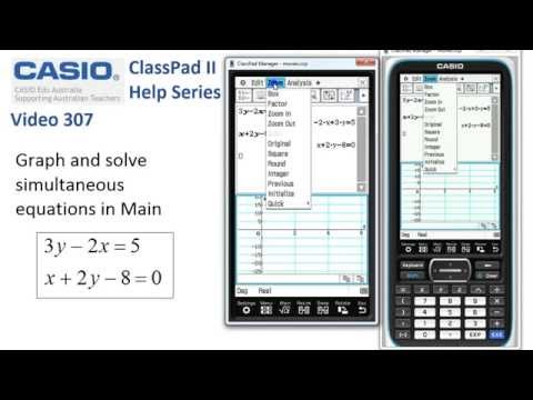ClassPad Help 307 - Simultaneous Equations In Main