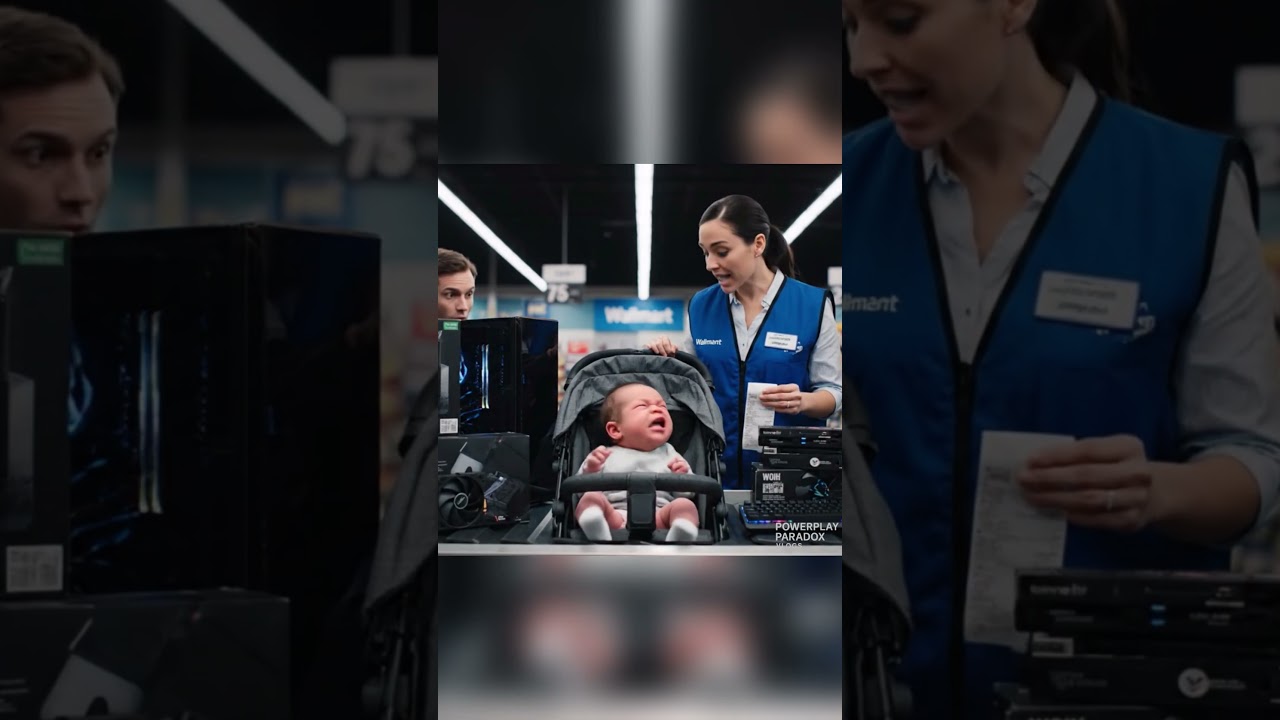 Baby in Stroller Mad at Walmart Taxes on PC Sale 💻😂 