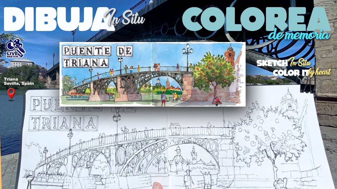 Dibuja 🎨 en la calle, colorea luego de memoria. Sketch on place, color it later from memory.