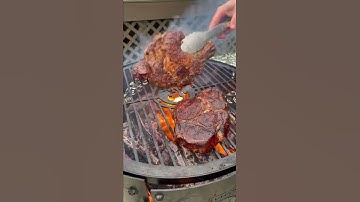 Thumbnail of Sizzling Ribeyes ASMR | Over The Fire Cooking by Derek Wolf #shorts