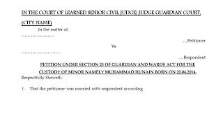 How to draft Gaurdianship Petition#smple Legal Drafts#Legal Drafting made easy