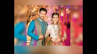 Beautiful Couple Aiman Khan Muneeb Wedding Pic,