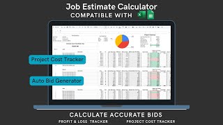 Construction Estimate Calculator, Job Estimate Calculator, Spreadsheet and project cost management