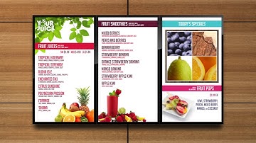 Sample Digital Menu Juice Restaurant