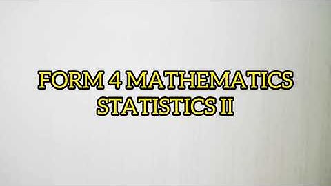 FORM 4 MATH: QUARTILE DEVIATION