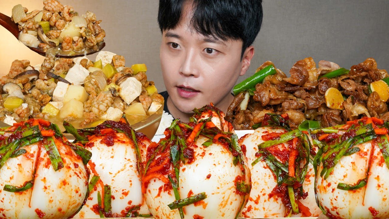 아내표 집밥🍚 오만둥이된장찌개 돼지불백 양파소박이 요리 먹방 Onion Kimchi & Pork Belly ASMR MUKBANG REAL SOUND EATING SHOW