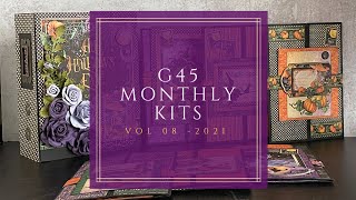 G45 Monthly Kits Vol 08 2021 - Pop Up Album, Treat Bag Trio, and Shutter Card Set