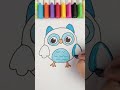 Owl Drawing and Colouring for kids and Children  #drawing #artandcrafts #short
