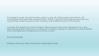 Why Do Muslim Women Wear Hijab
