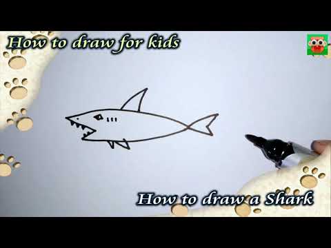 How to draw a Shark easy for kids/Hướng dẫn VẼ CON CÁ MẬP