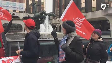 VIDEO: Irish Life staff on strike over proposed changes to pension plan