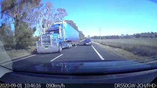 Gotta love a b-Double overtaking over double white lines.