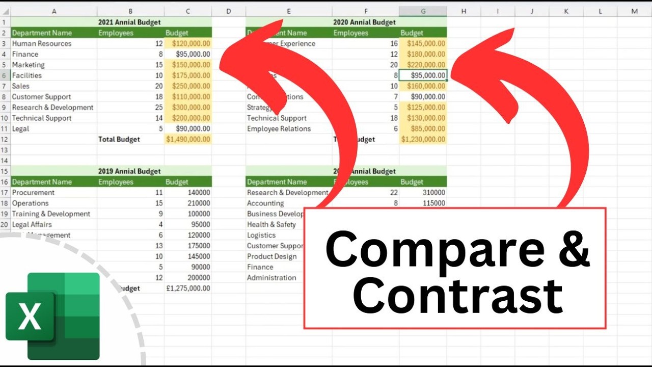 Compare and Contrast Excel Ranges - YouTube