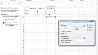 How to run an Anova in excel