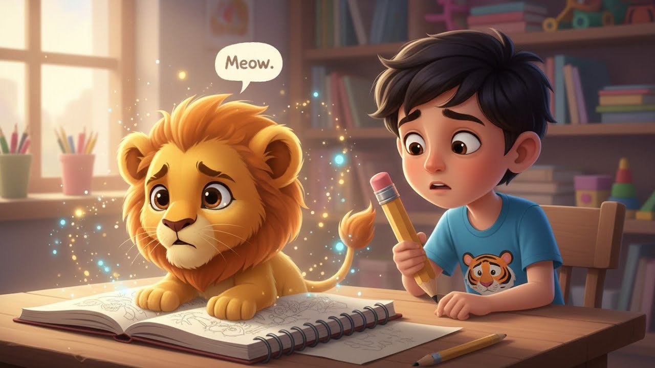 Jaadui Sher jo Karta tha Meow! 🦁 | Aarav ki Drawing | Hindi Kahaniyan
