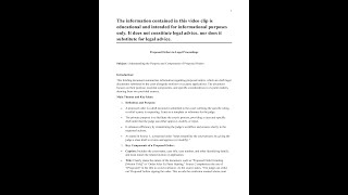 Proposed Orders in Legal Proceedings
