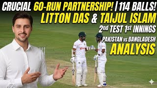 Litton Das & Taijul Islam Fightback! |60 Runs 114 Balls Partnership|Pak vs Ban 2nd Test 1st Innings
