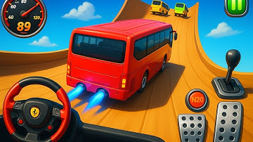 Crazy Bus Mega Ramp Impossible Racing Bus Stunts Impossible Tracks Android Gameplay Video 02
