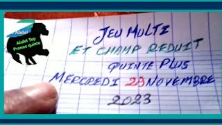 JEU MULTI ET CHAMP RÉDUIT QUINTÉ PLUS MERCREDI 29 NOVEMBRE 2023