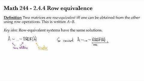 2.4.4 Row equivalence