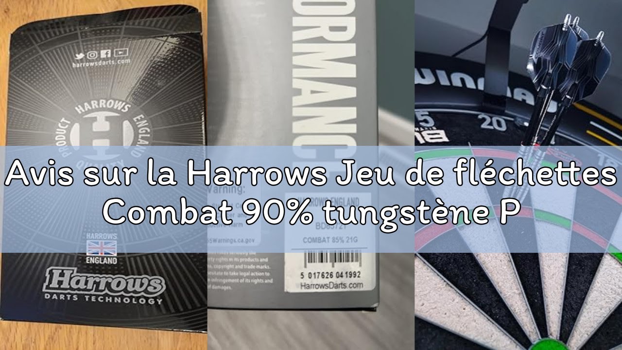 Harrows Combat Fléchettes 90% Tungstène Pointe Acier 21g à 30g - Lot 17 Pièces Complet