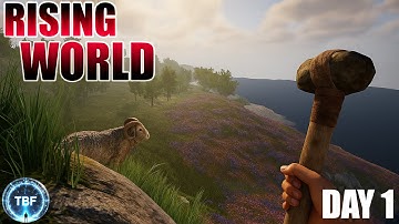 Surviving Day 1 in this 2014 Survival Game!  Rising World E01