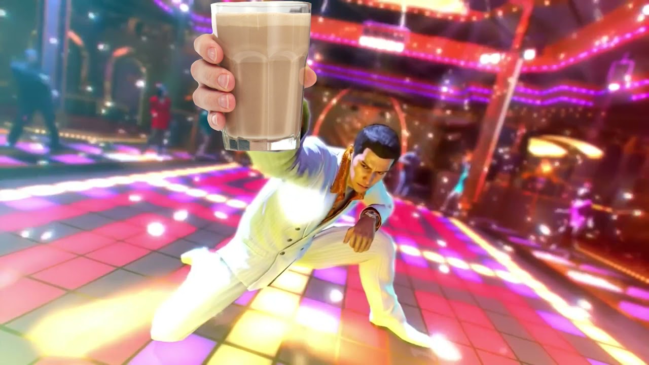 Kiryu gives you some choccy milk because you're epic