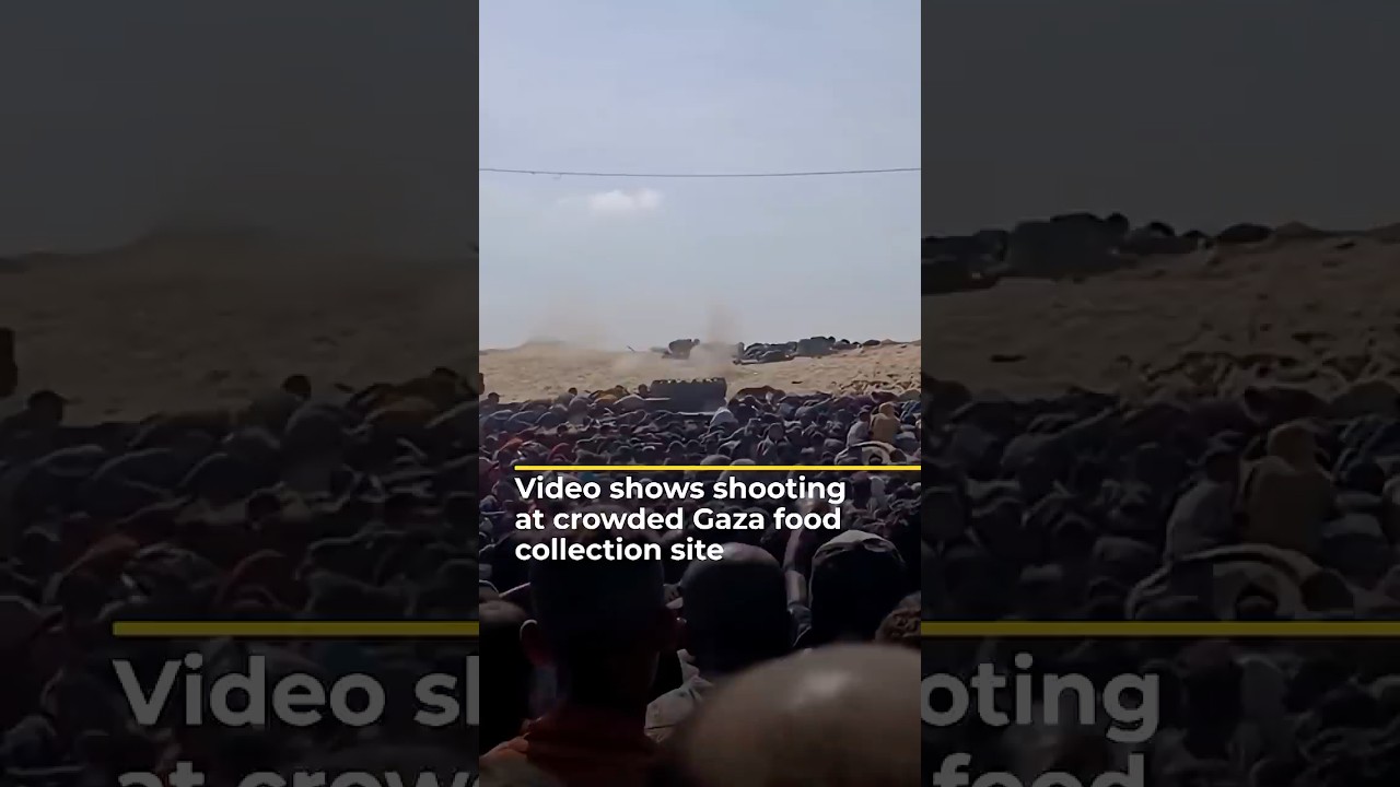 Video shows shooting at crowded Gaza food collection site
