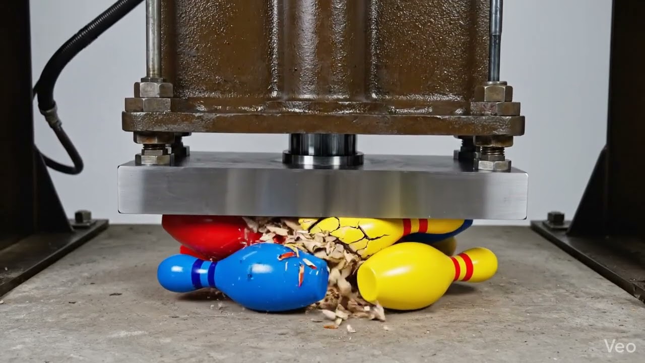 Hydraulic Press ASMR pressing wood 🍼🍾 bottles 