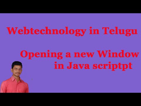Opening a new Window in Java script || webtechnology in Telugu || By Mr Sivarao
