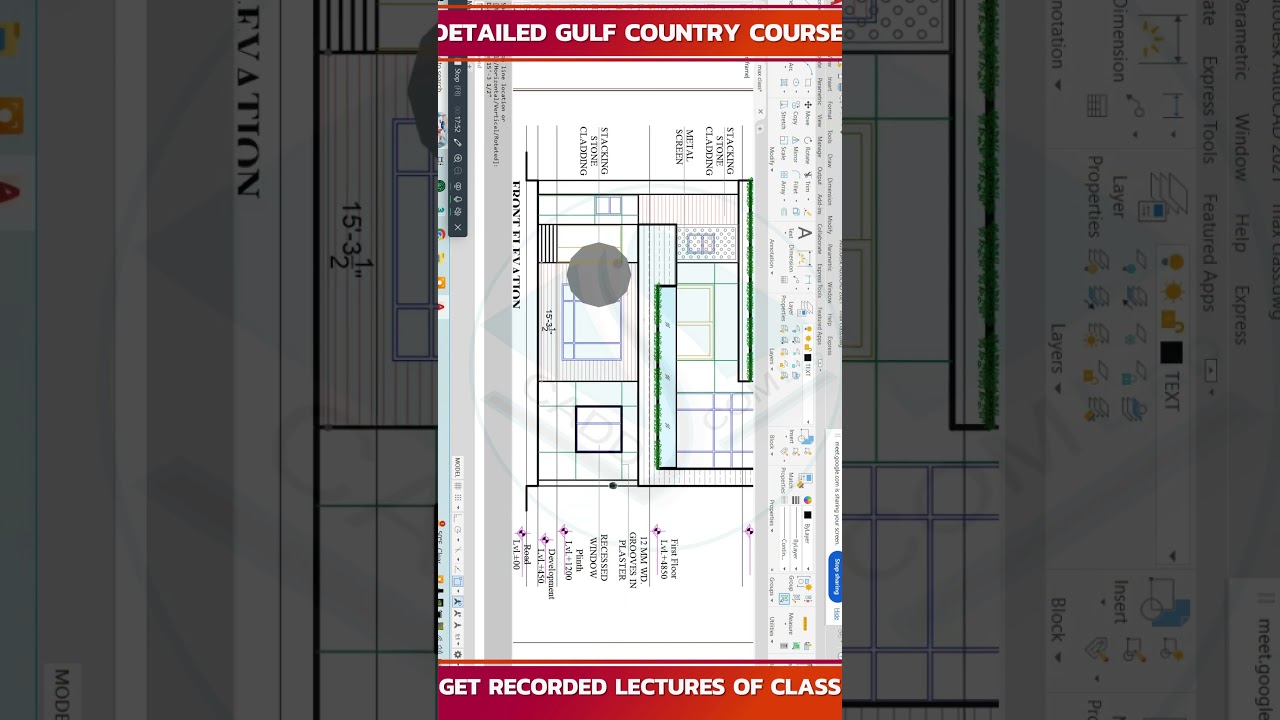 Lecture 9 Client Project Exterior Design Autocad With 3ds max Detailed  