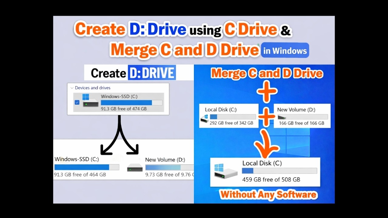 How to Create D Drive from C Drive in Windows? Also Merge it Back ...