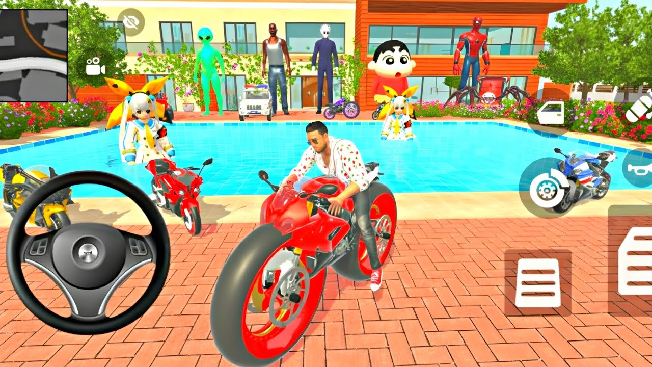 Car bike game*Franklin ordered an Indian Police car and ninja bike 🚛 in game 🎮With All Charactors🚨