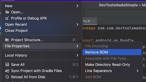 Byte Order Mark - Intelij/Android Studio