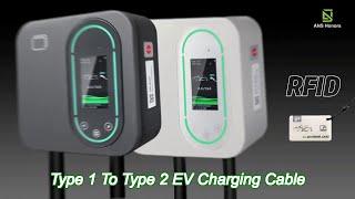 type 1 to type 2 ip67 electric car charging cable with sae j1772 spring cable