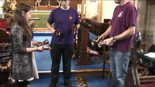 Histon Handbell Ringers ringing Plain Hunt on six